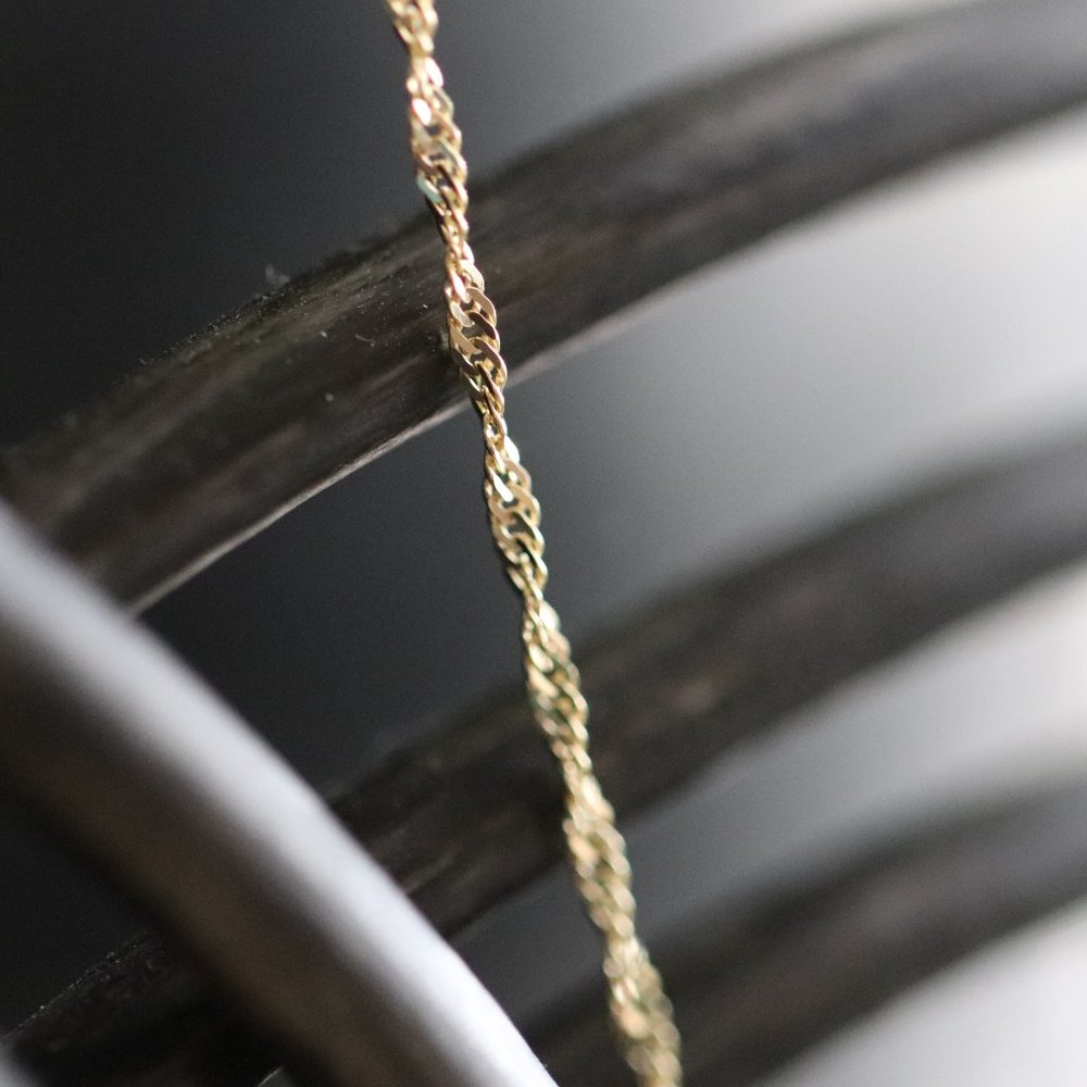 10K Solid Gold Singapore Chain Necklace "Weavers of Connection" necklace - Picture 13 of 17